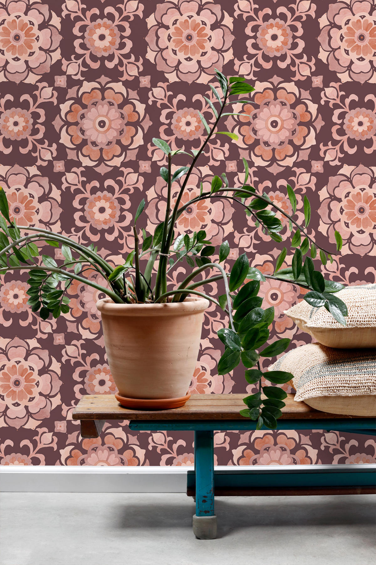 TAPETE Fliesenmuster 50 x 900 cm - Lila, Papier (50/900cm) - ESTAhome