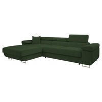 ECKSOFA Torezio Mini Cord, Seite: Links - Grün, Holz/Textil (280/170cm) - MIRJAN24
