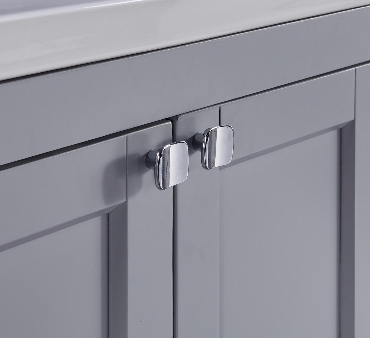 WASCHTISCH mit Unterschrank und Keramikbecken 60 cm Grey+White 2-tlg. - Grau, Holzwerkstoff (46/90/61cm) - Beauniv