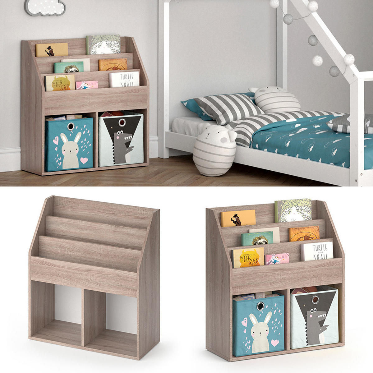 BÜCHERREGAL Luigi Sonoma 72 x 79 cm - Sonoma Eiche, Holzwerkstoff (72/79/30.7cm) - Vicco