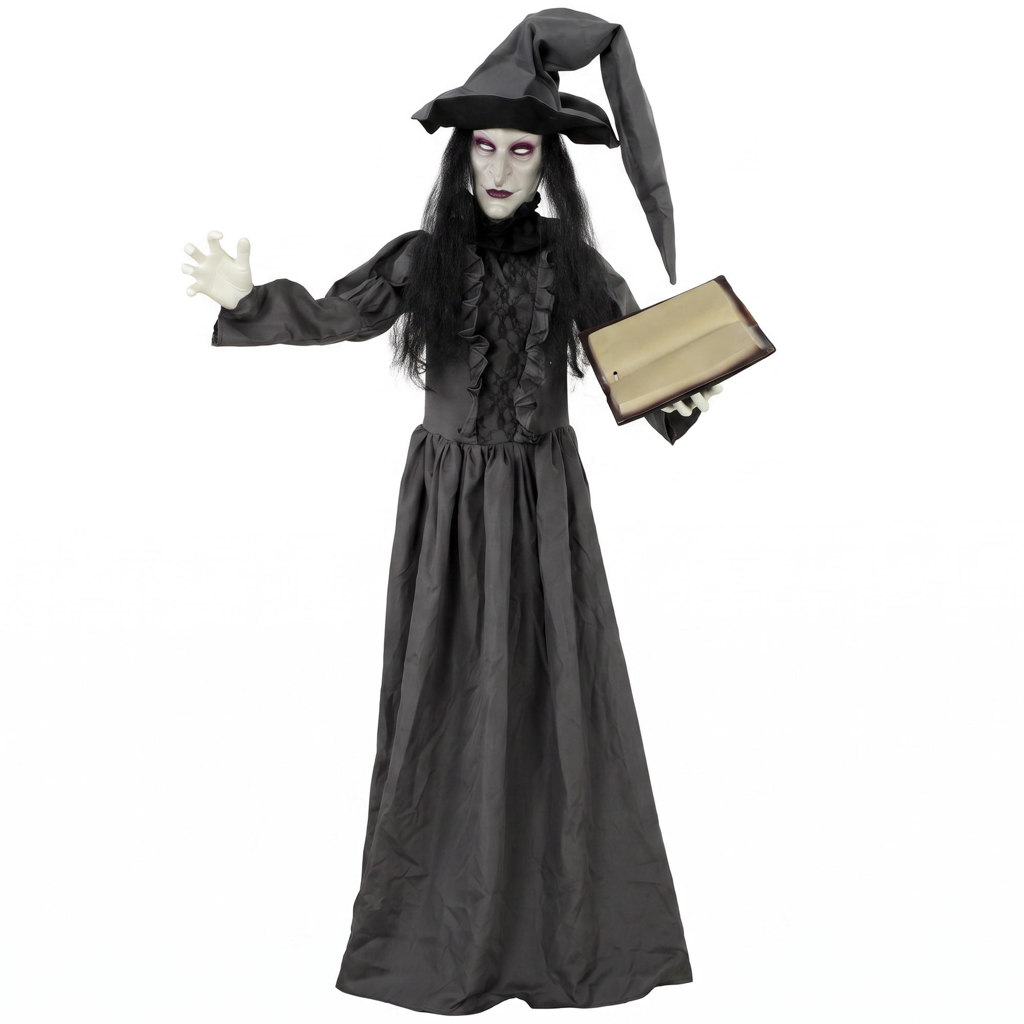 HALLOWEEN-HEXE Metall Polyesterfaser Dunkelgrau - Dunkelgrau, Metall (18/180/70cm) - HOMCOM