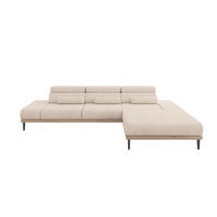 ELEKTRISCHES ECKSOFA Rechts MONA 316x205x85 Beige Velours - Sahara, Holzwerkstoff/Textil (316/205cm) - ALTDECOR