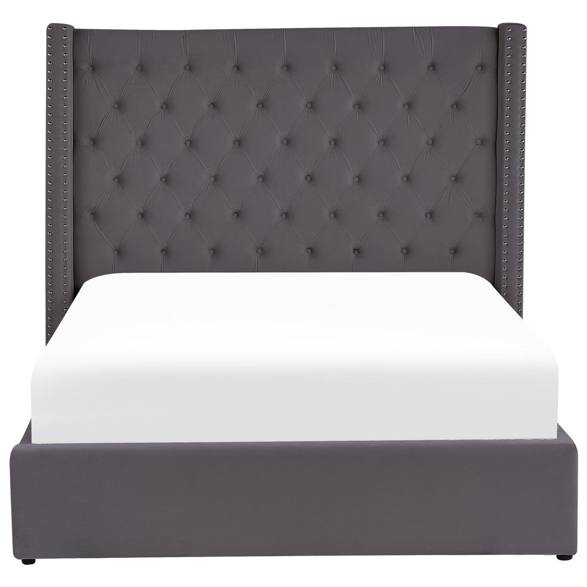 POLSTERBETT 140/200cm Grau Lubbon - Grau, Textil (140/200cm) - Beliani