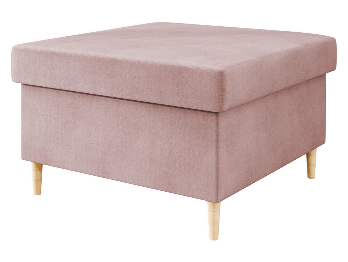 POLSTERHOCEKR Zako P - Naturfarben/Rosa, Holz/Textil (70/43/70cm) - MIRJAN24