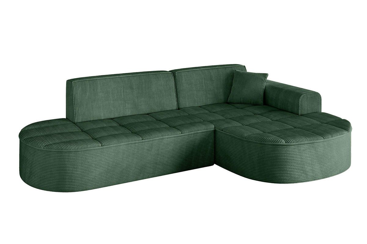 ECKSOFA Ottomane Rechts TARO-L1 - 243x171x79,5 cm Grün - Grün, Holzwerkstoff/Textil (243/171cm) - ALTDECOR