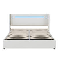 POLSTERBETT mit Bettkasten 160/200 cm in Weiß mit LED, Bluetooth und USB - Weiß, Kunststoff (160/200cm) - BEAOK