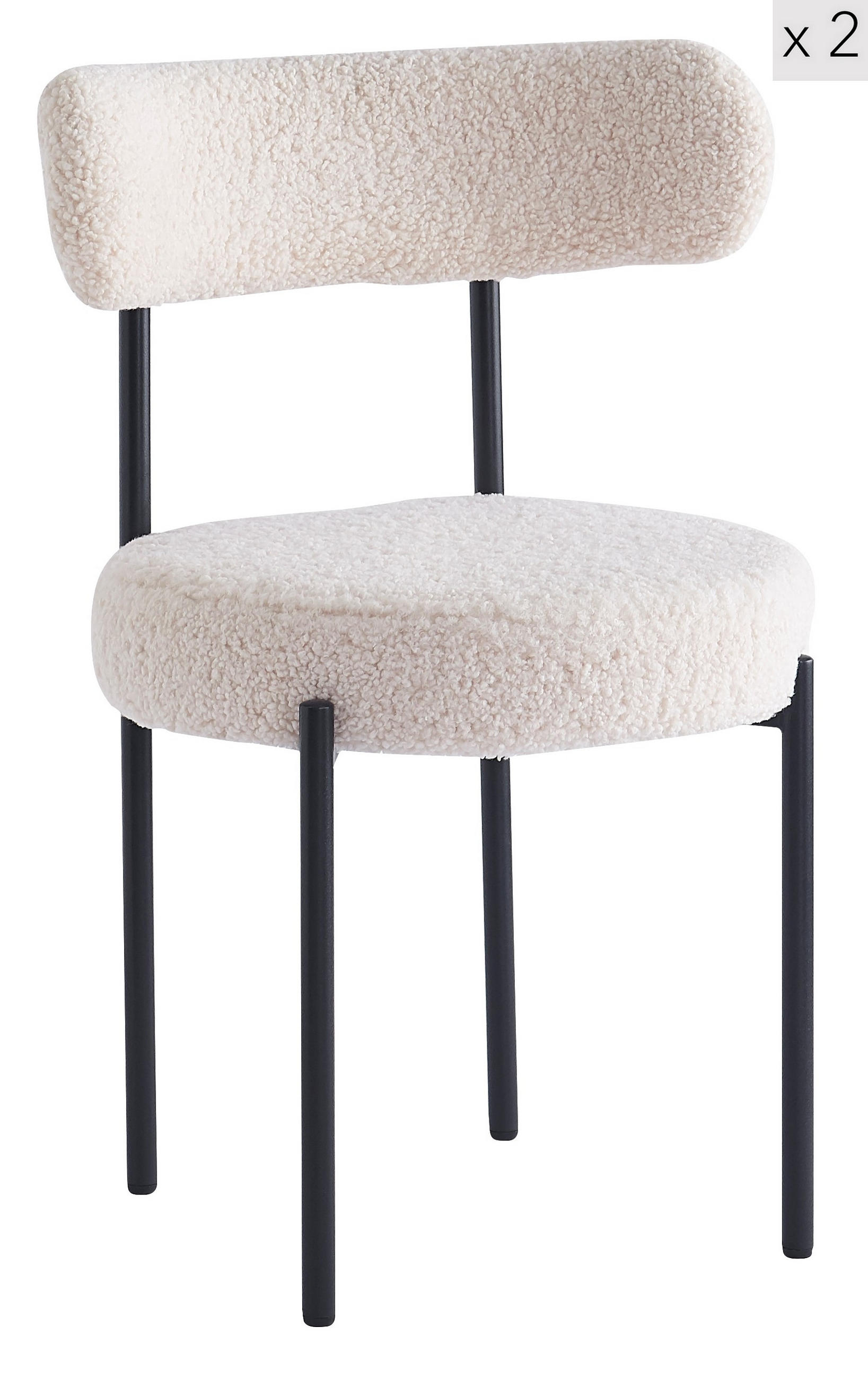 STUHL 2er-Set Wolle Weiß - Weiß, Textil (47/79/48cm) - Nordlys
