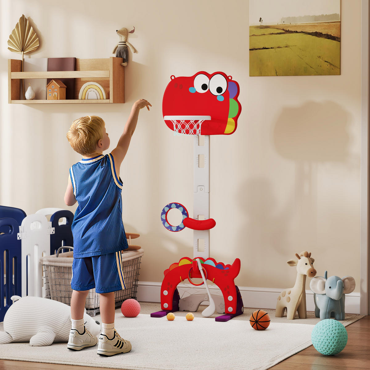 BASKETBALLKORB DE-18378 Bunt - Rot, Kunststoff (51/46cm) - ComfortXL