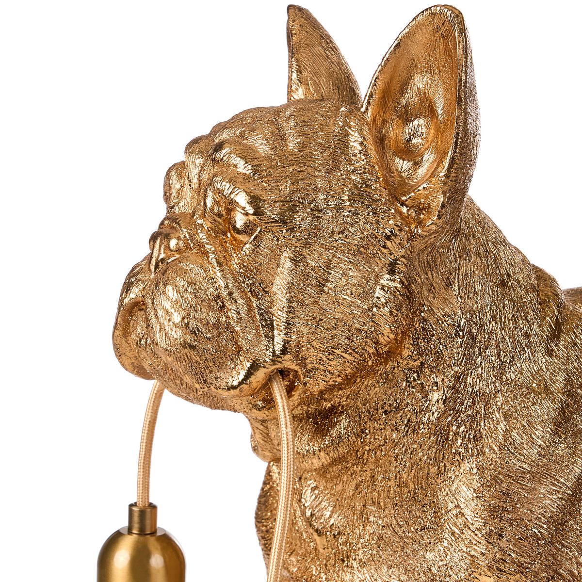 TISCHLAMPE Hund Gold Baxter - Messingfarben/Goldfarben, Kunststoff (47/24/43cm) - Beliani