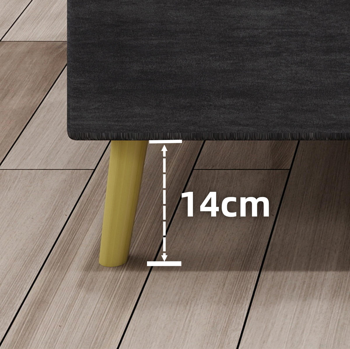 POLSTERBETT 90/200 cm grau aus Stoff und Metall mit Stauraum - Grau, Textil (90/200cm) - OKWISH