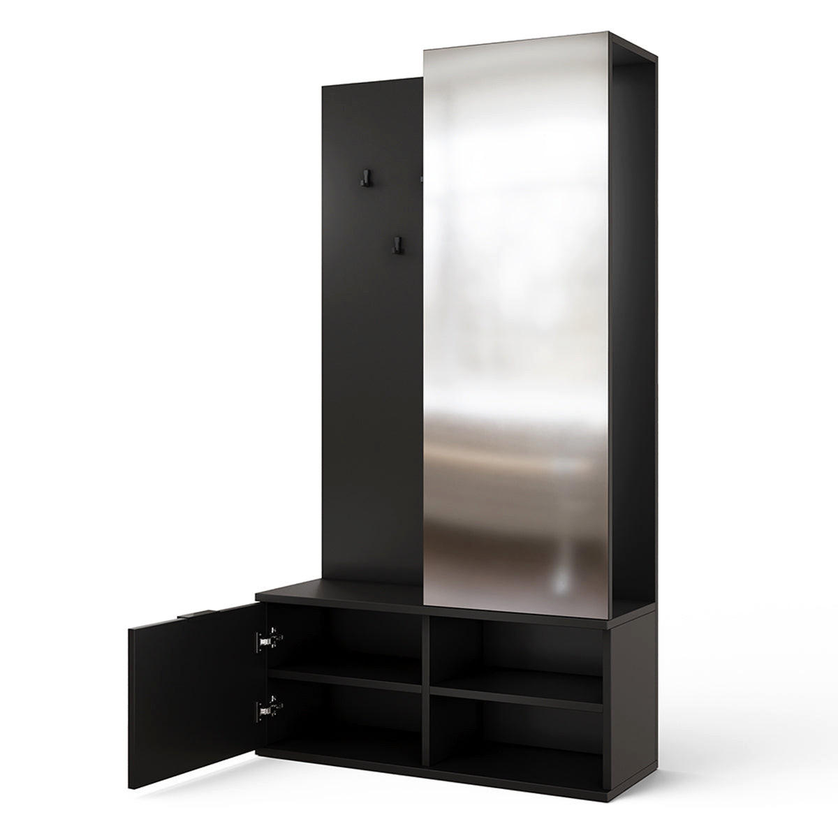 VITRINE Ondine Schwarz - Schwarz, Holzwerkstoff (100/180/35cm) - Petits-meubles