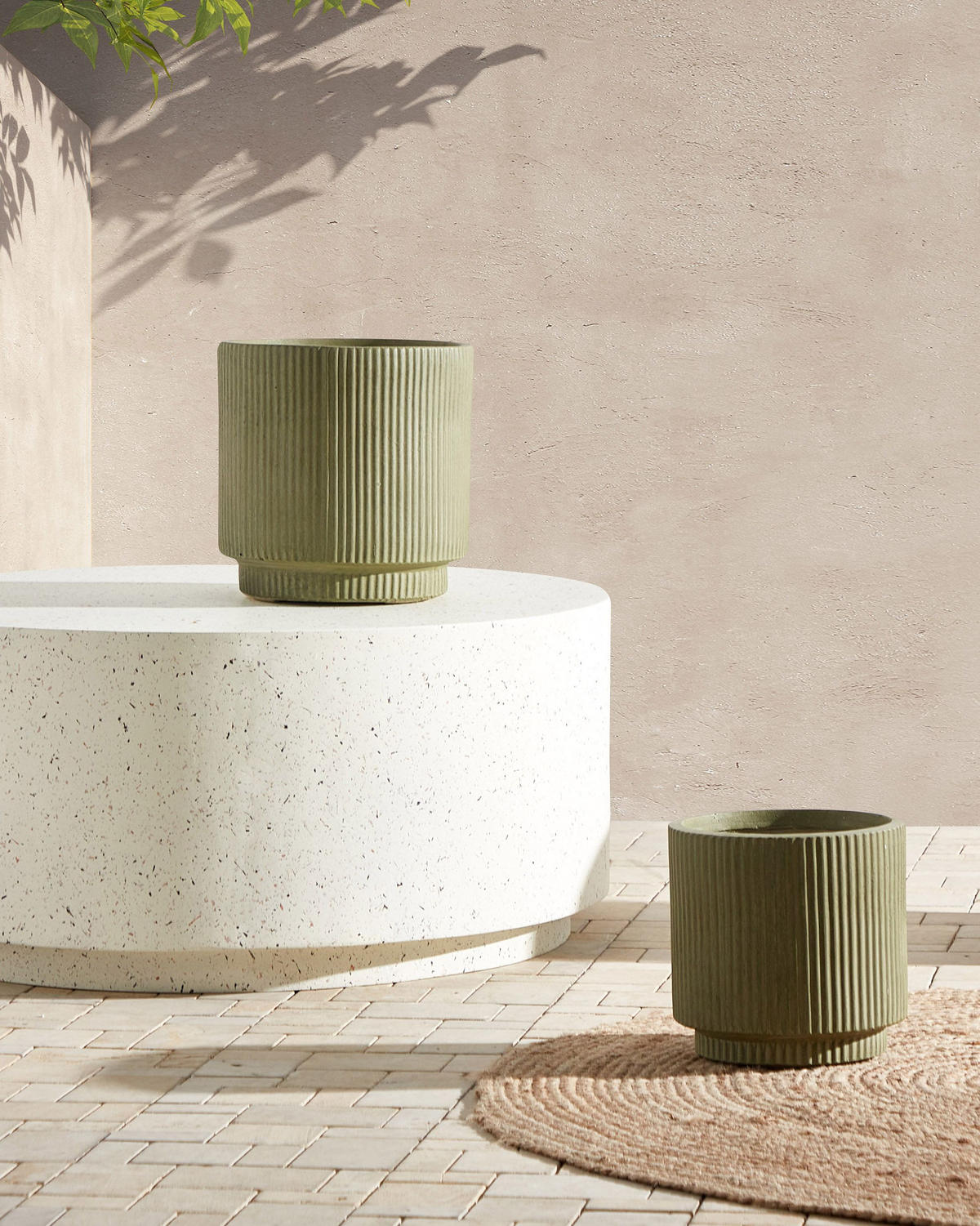 BLUMENTOPF Grün Daria - Grün, Naturmaterialien (30cm) - Beliani