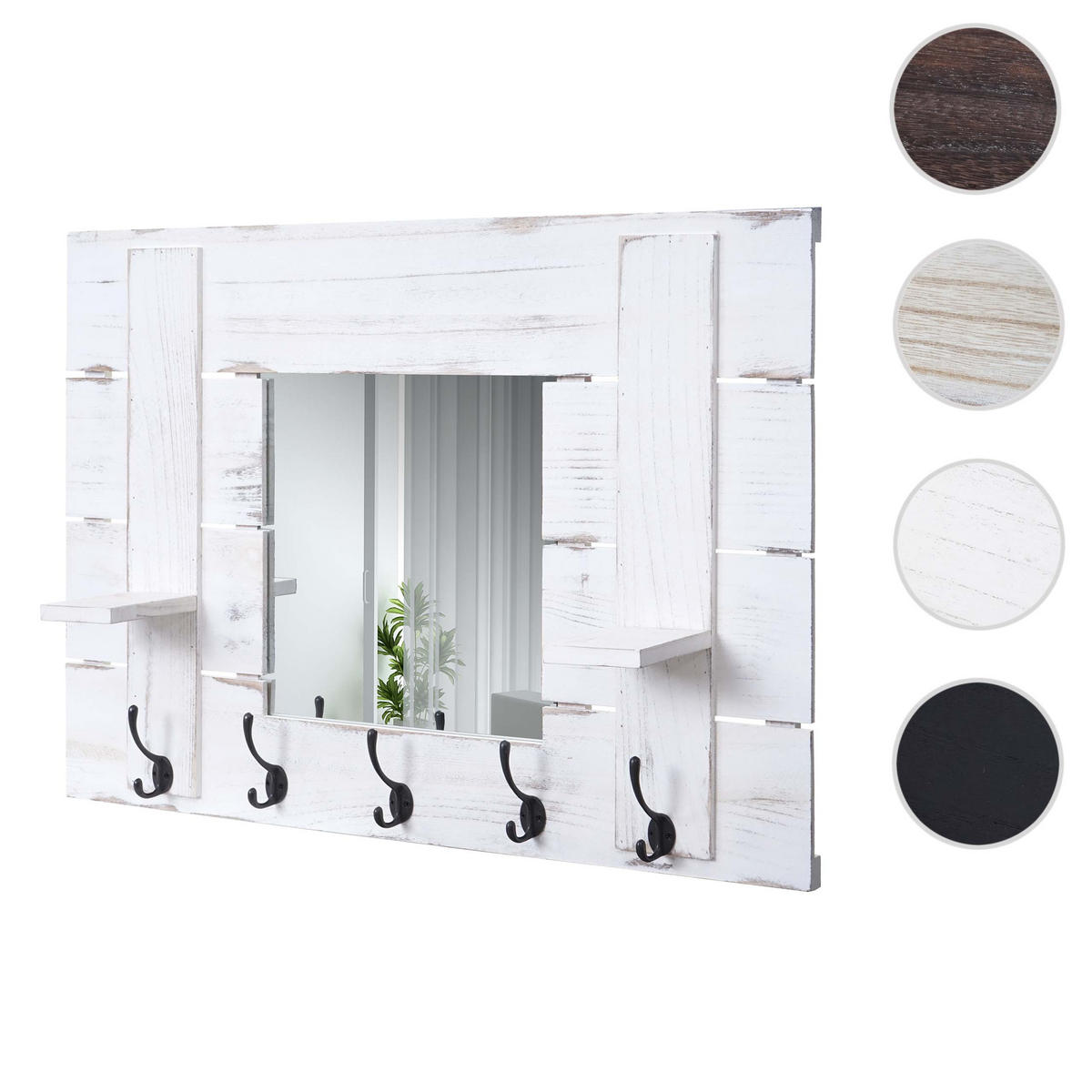 WANDGARDEROBE MIT SPIEGEL Weiß - Weiß, Holz (90/60/14cm) - MCW