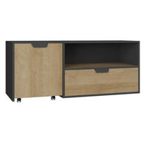 LOWBOARD CORTINA 120/45/50 cm, Graphitfarben - Eichefarben/Graphitfarben, Holzwerkstoff (120/45/50cm) - MASSENO