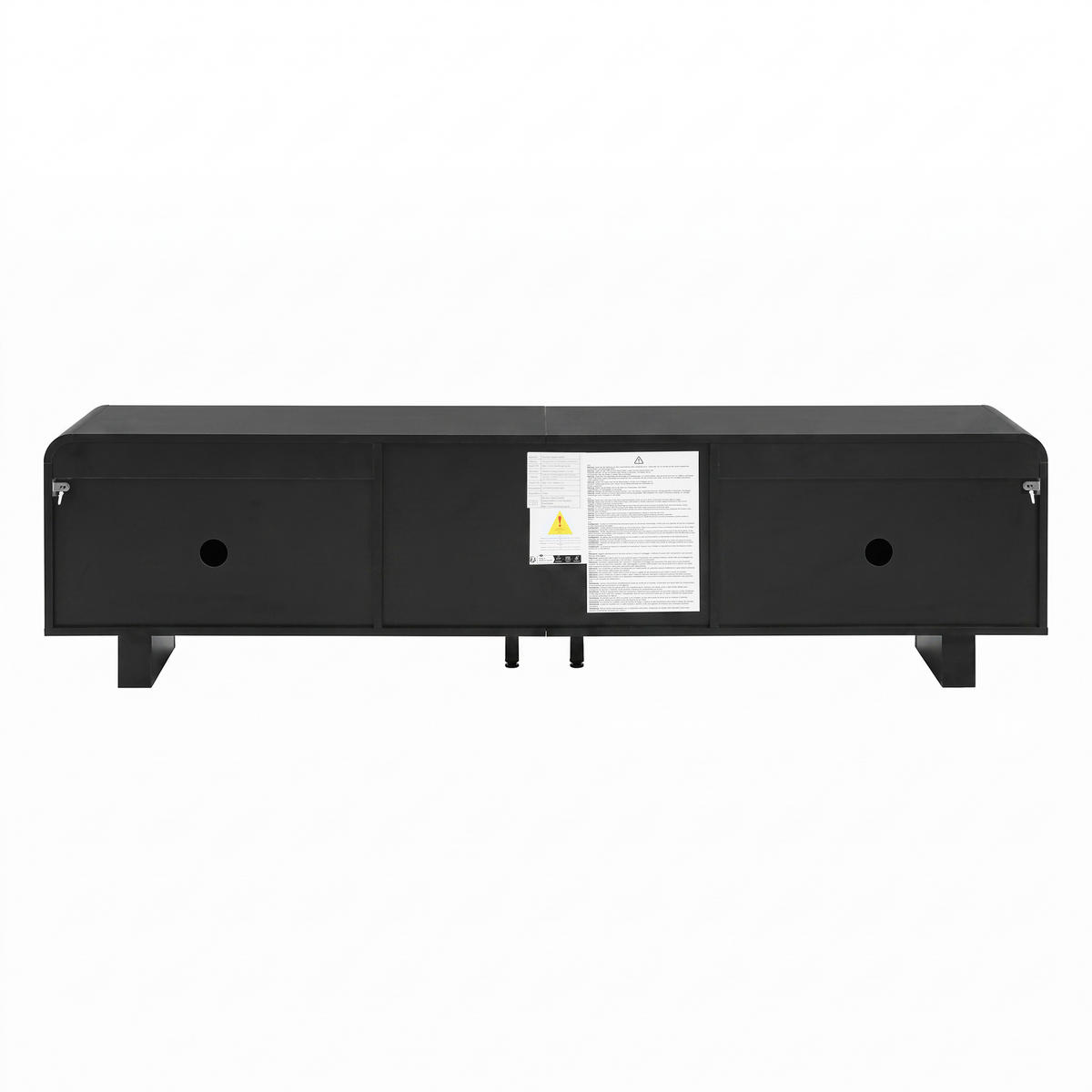 LOWBOARD DE-40181 mit abgerundeten Kanten Schwarz - Schwarz, Holzwerkstoff (180/46/40cm) - ComfortXL
