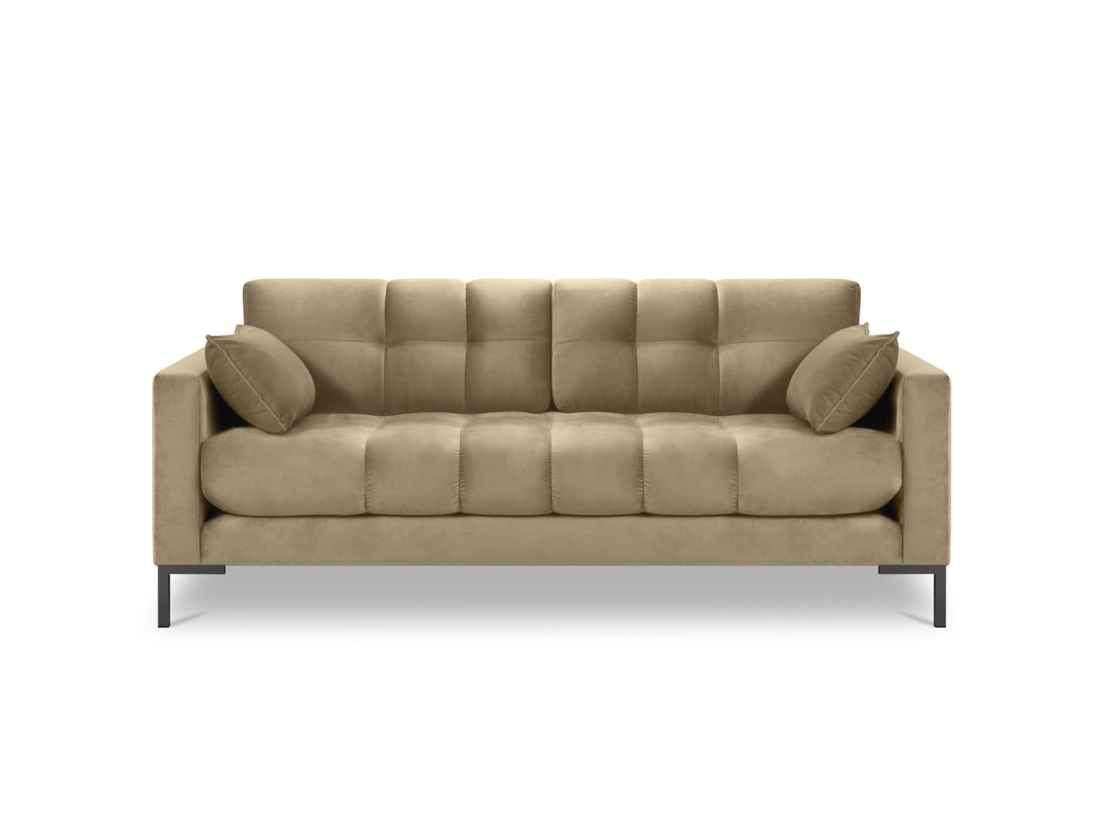 SOFA Mamaia aus Samt beige 2 Sitzplätze - Beige, Textil (92/75/152cm) - Micadoni
