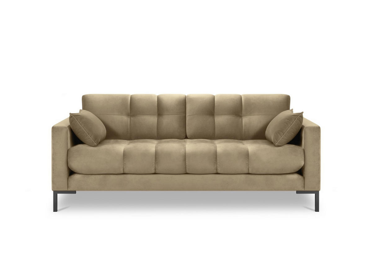 SOFA Mamaia aus Samt beige 2 Sitzplätze - Beige, Textil (92/75/152cm) - Micadoni