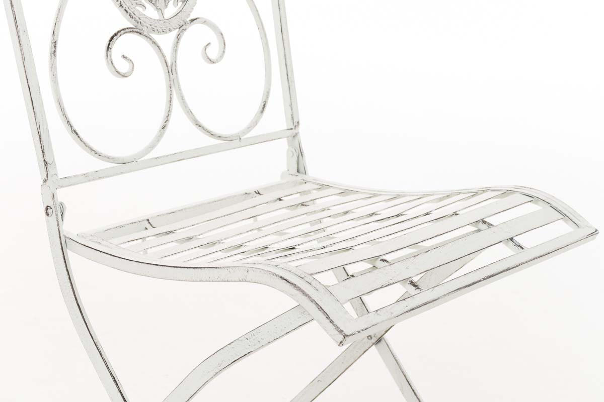 BALKONSET Bistroset Rizar Metall Antik weiß 2 Personen - Weiß, Metall - DELUKE