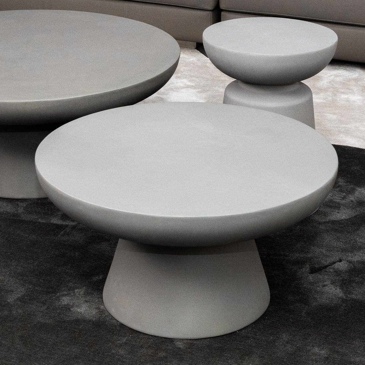 COUCHTISCH KYLIX Klein Betonoptik 66 x 66 x 35 cm - Grau, Naturmaterialien (66/66/35cm) - Elementi