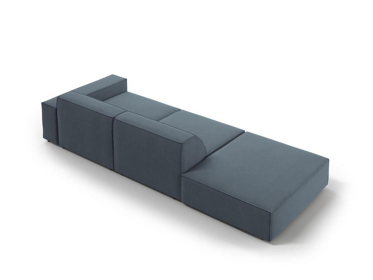 SOFA Jodie aus strukturiertem Stoff blau 3 Sitzplätze - Blau, Textil (102/70/262cm) - Micadoni