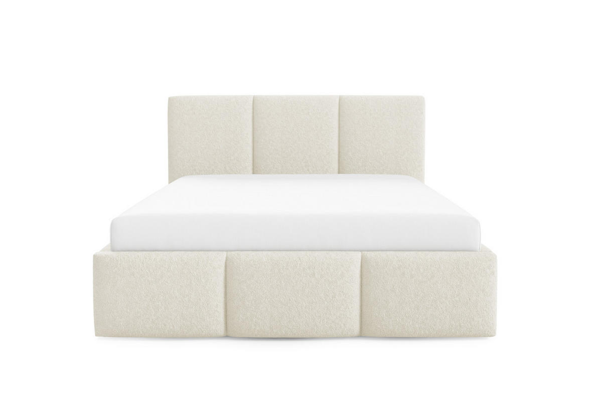 POLSTERBETT mit Stauraum 160x200 cm in Creme - Creme, Metall (160/200cm) - Home Collective
