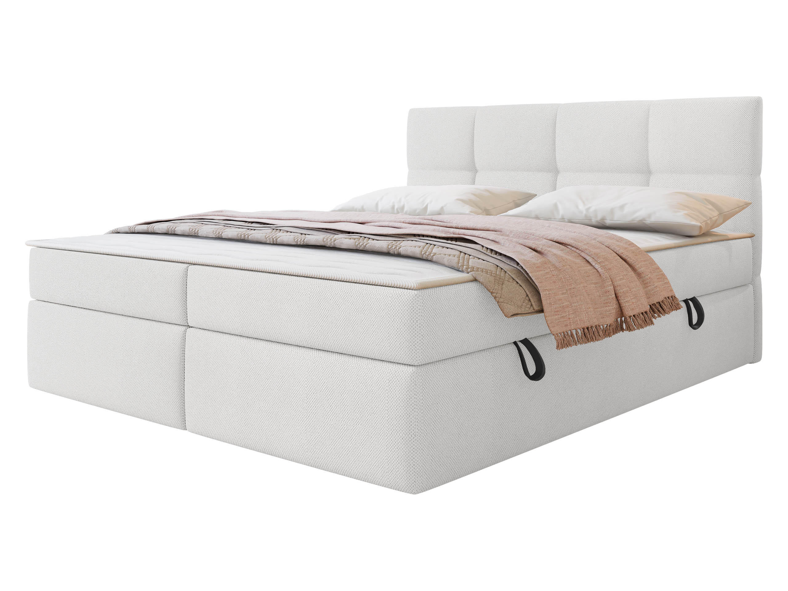 BOXBETT Figaro - Hellgrau/Schwarz, Holz/Textil (180/200cm) - MIRJAN24