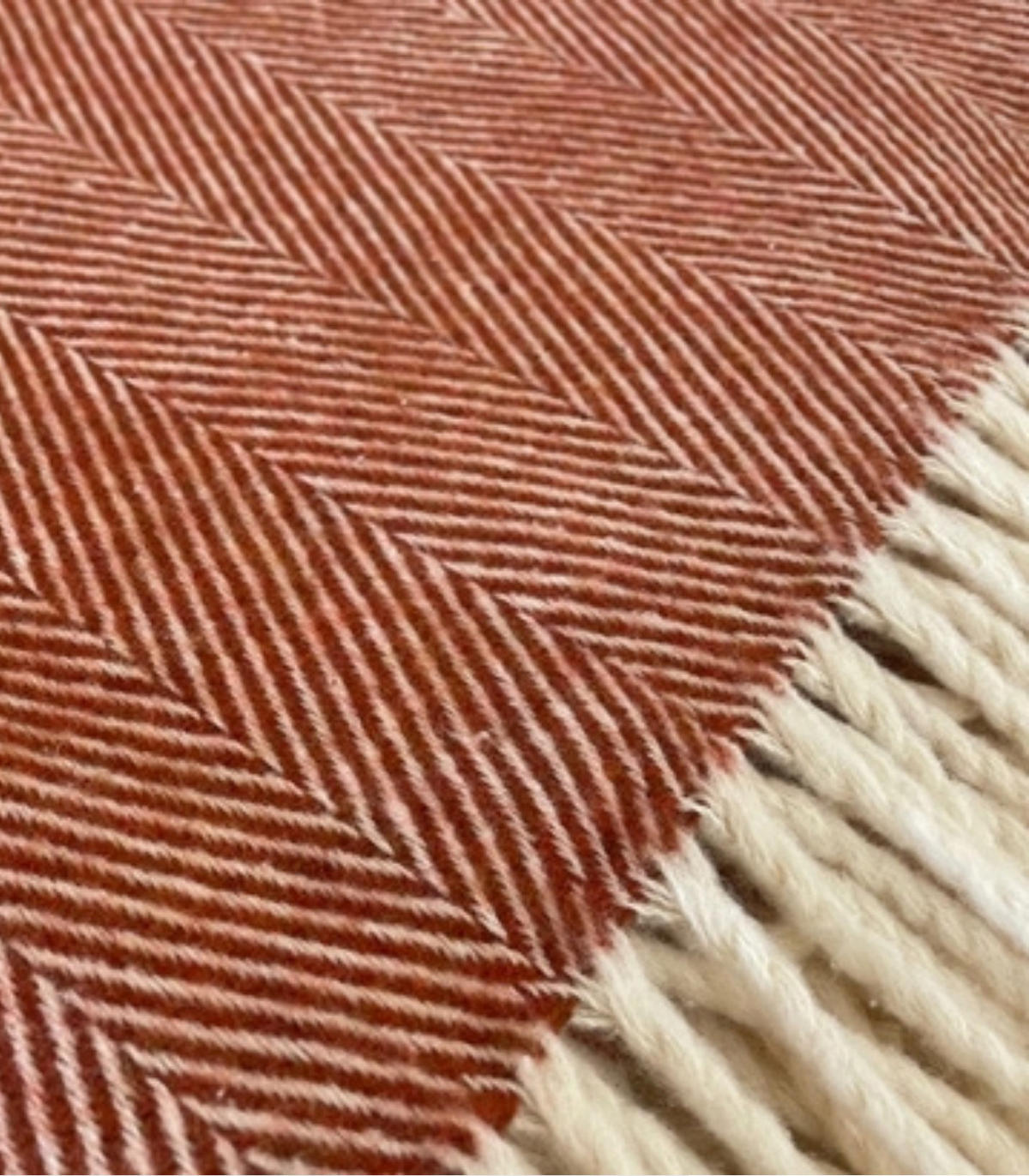 DECKE Balance. Baumwolle und Wolle. 130x170 cm. Terrakotta - Terracotta, Textil (130/170cm) - SOWL
