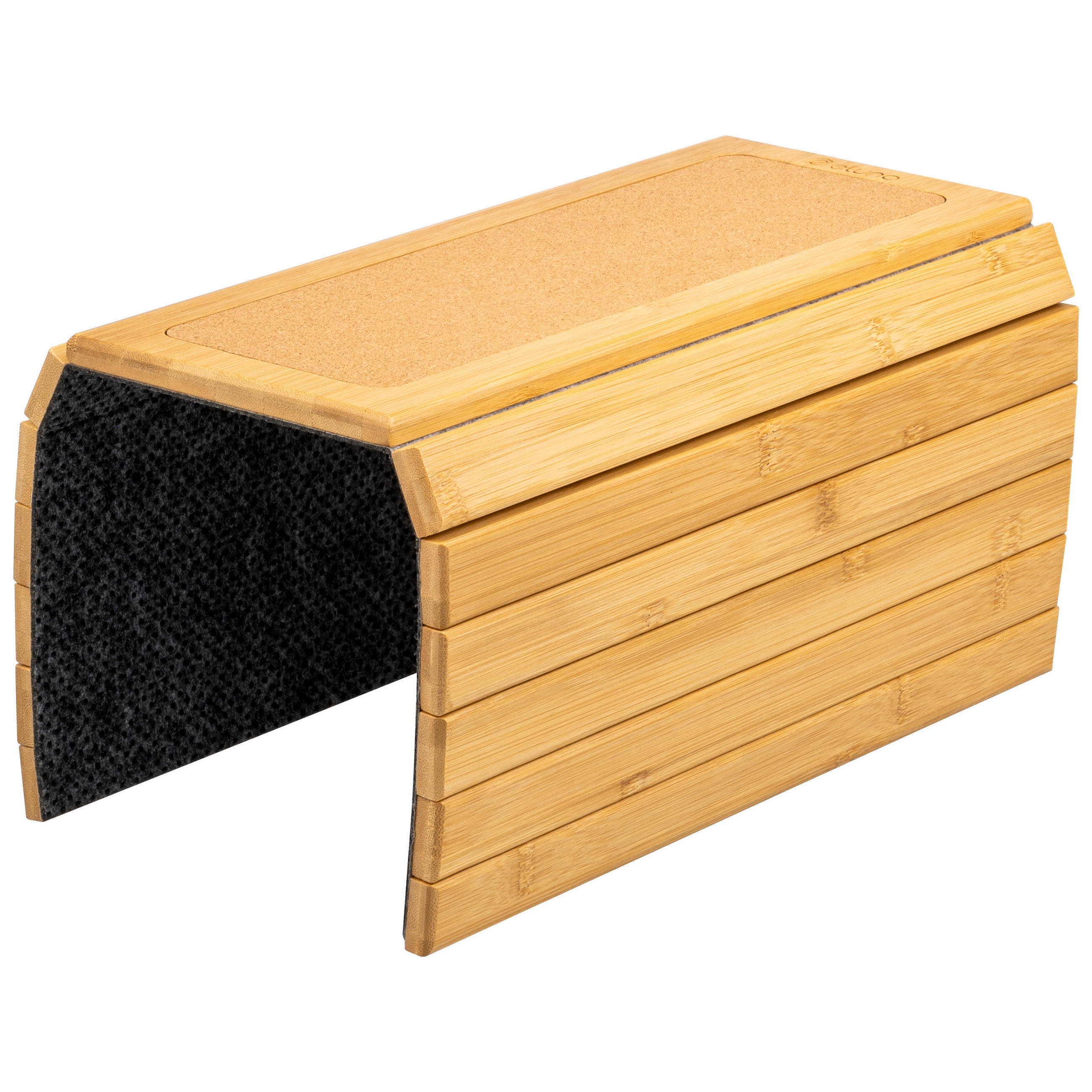 ARMLEHNEN-SOFATABLETT mit rutschfester Korkablage, Bambus - Braun, Naturmaterialien (47/1/34cm) - eluno