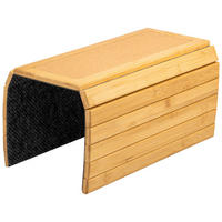 ARMLEHNEN-SOFATABLETT mit rutschfester Korkablage, Bambus - Braun, Naturmaterialien (47/1/34cm) - eluno