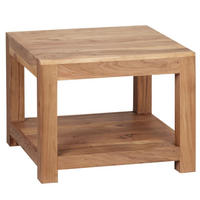 COUCHTISCH Massivholz im Landhausstil mit Ablagefach und pflegeleichter Oberfläche, Beige 60x60x45 cm - Beige, Holz (60/60/45cm) - KADIMA DESIGN