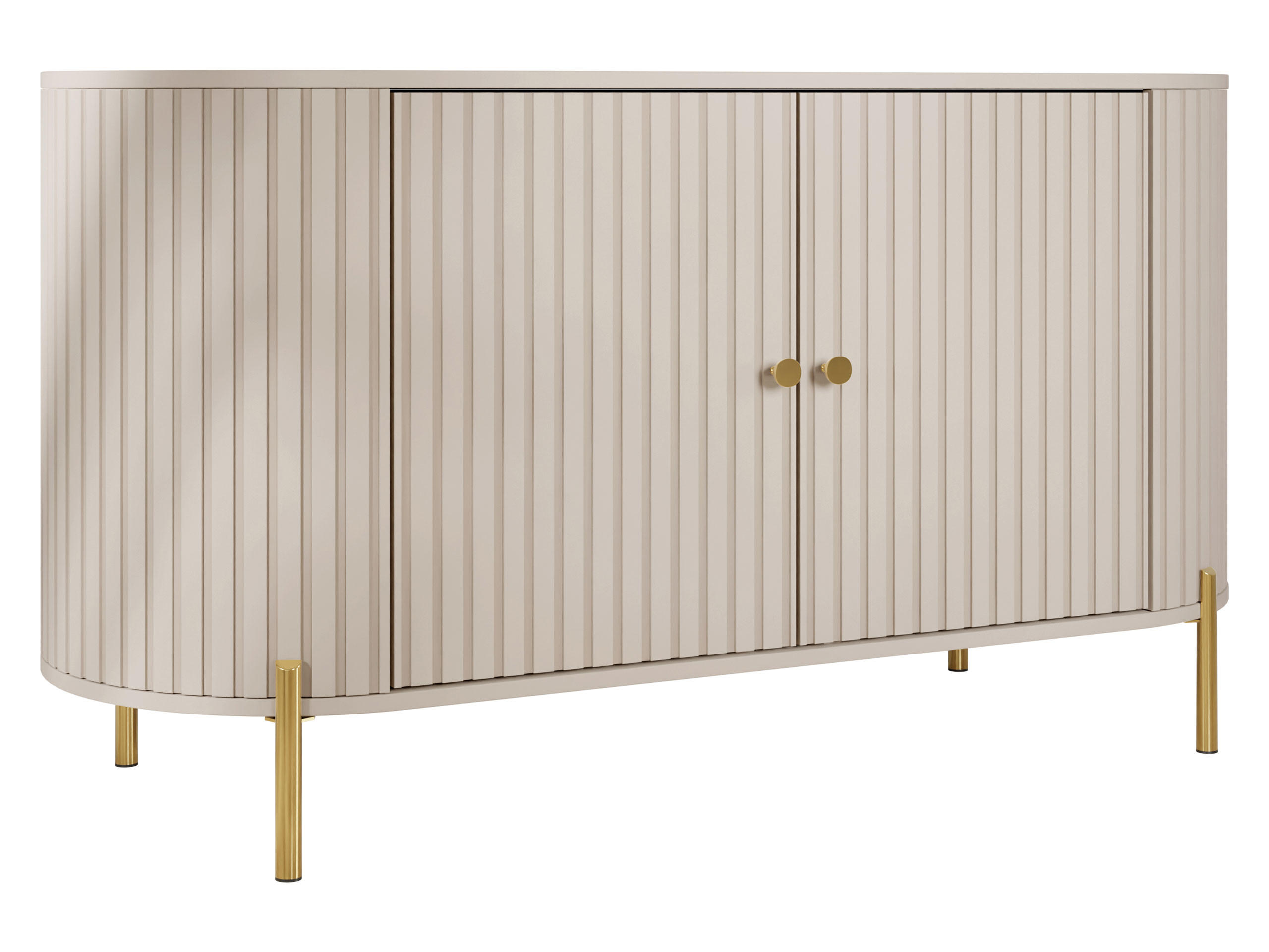 KOMMODE Sepiroz 140 2D - Sandfarben/Goldfarben, Holzwerkstoff/Metall (139/79/43cm) - MIRJAN24