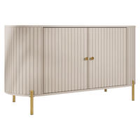 KOMMODE Sepiroz 140 2D - Sandfarben/Goldfarben, Holzwerkstoff/Metall (139/79/43cm) - MIRJAN24