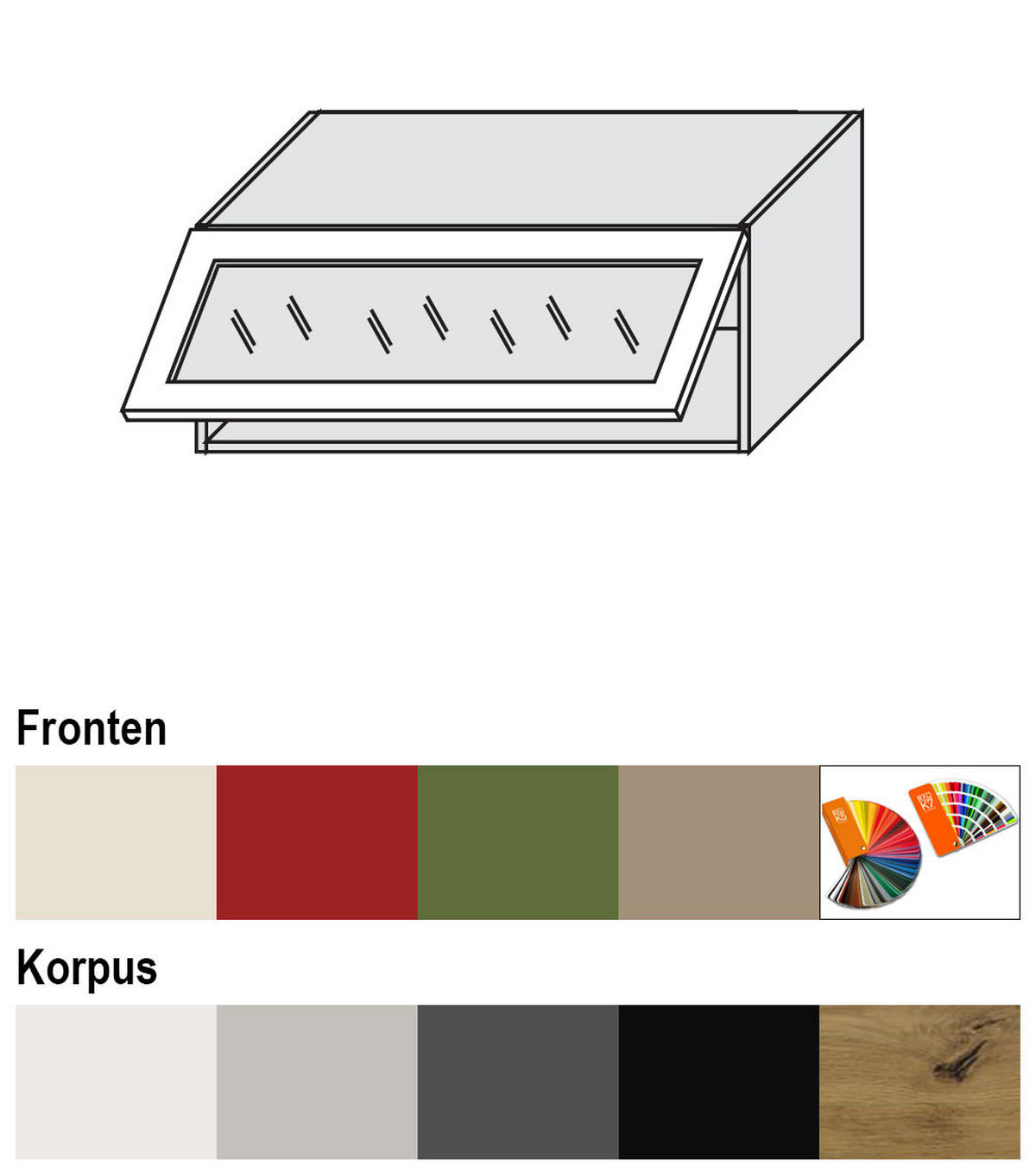 KLAPPHÄNGESCHRANK Brerra W4BS/90 WKF Weiß / RAL 6025 farngrün Matt 90 / 32,5 / 36cm - Weiß/Grün, Holz/Holzwerkstoff (90/36/32.5cm) - Feldmann-Wohnen