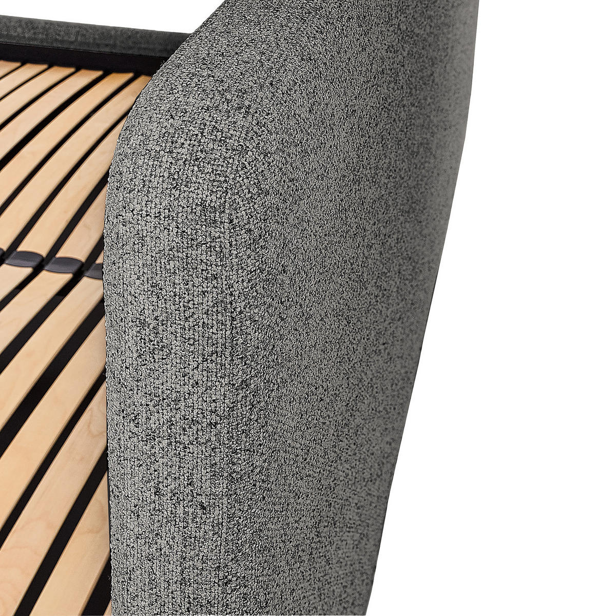 POLSTERBETT - Anthrazit, Textil (180/200cm) - home24