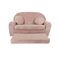 KINDERSOFA MIT VERLÄNGERUNG aus Kuschel-Cord in Altrosa - Altrosa, Textil (100/60/50cm) - Fortisline