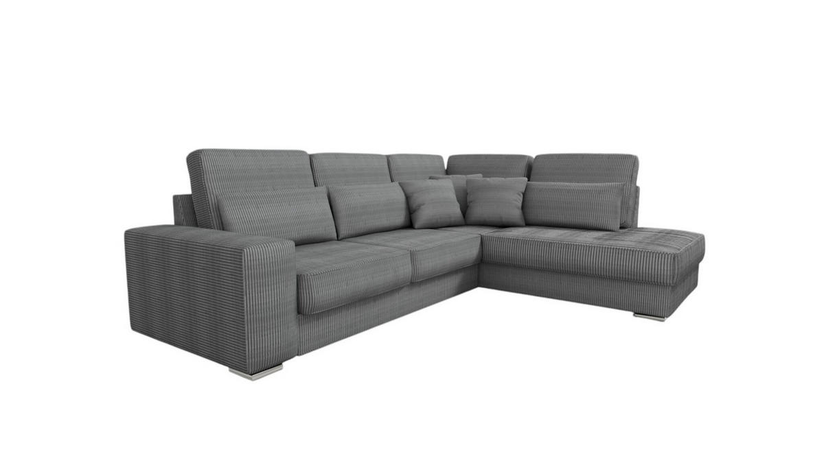 ECKSOFA Nevio Xl In Scala - Grau, Holzwerkstoff/Textil (312/226cm) - Fun Möbel
