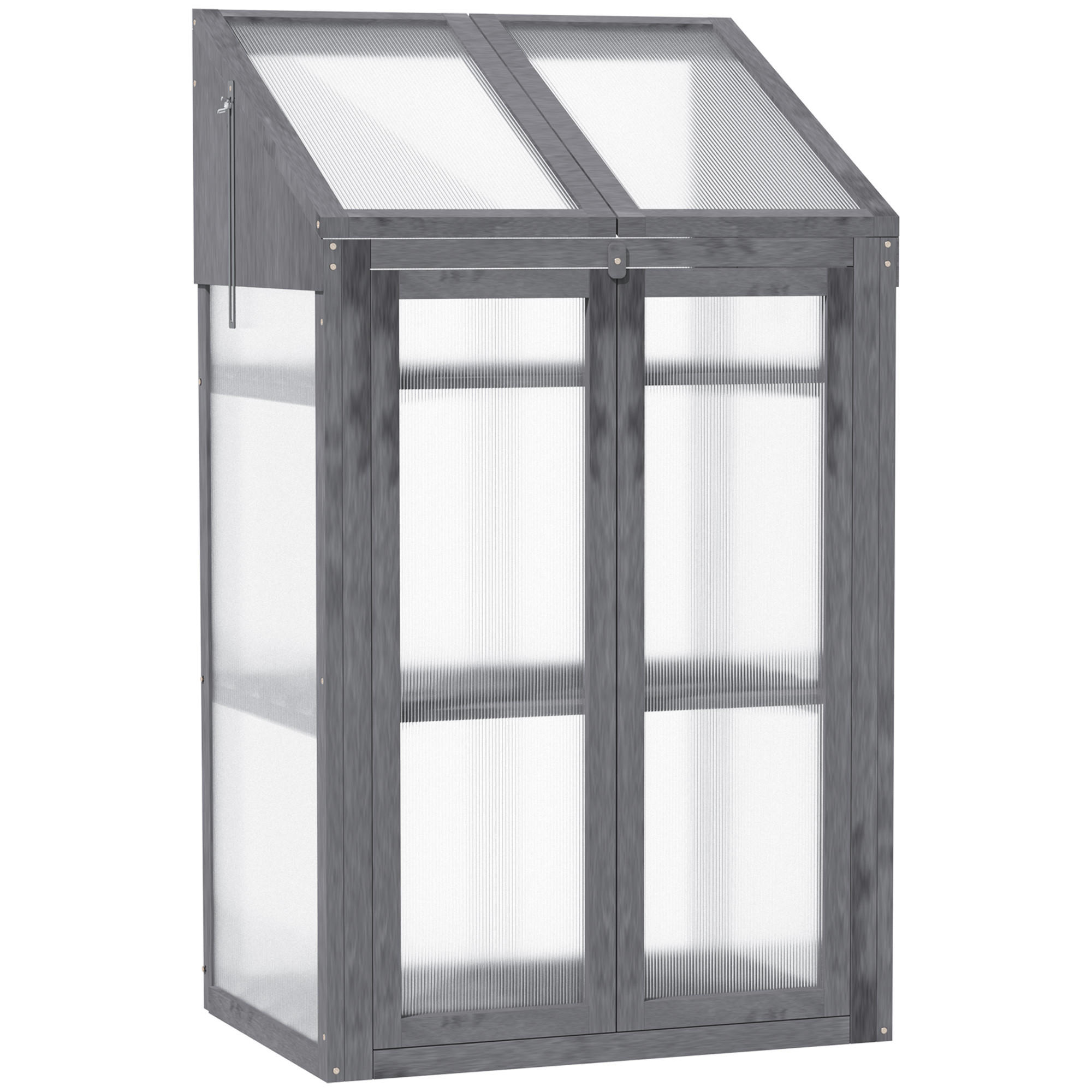 FRÜHBEET aus Holz 70 x 50 x 120 cm - Grau, Holz (50/120/70cm) - Outsunny