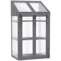 FRÜHBEET aus Holz 70 x 50 x 120 cm - Grau, Holz (50/120/70cm) - Outsunny