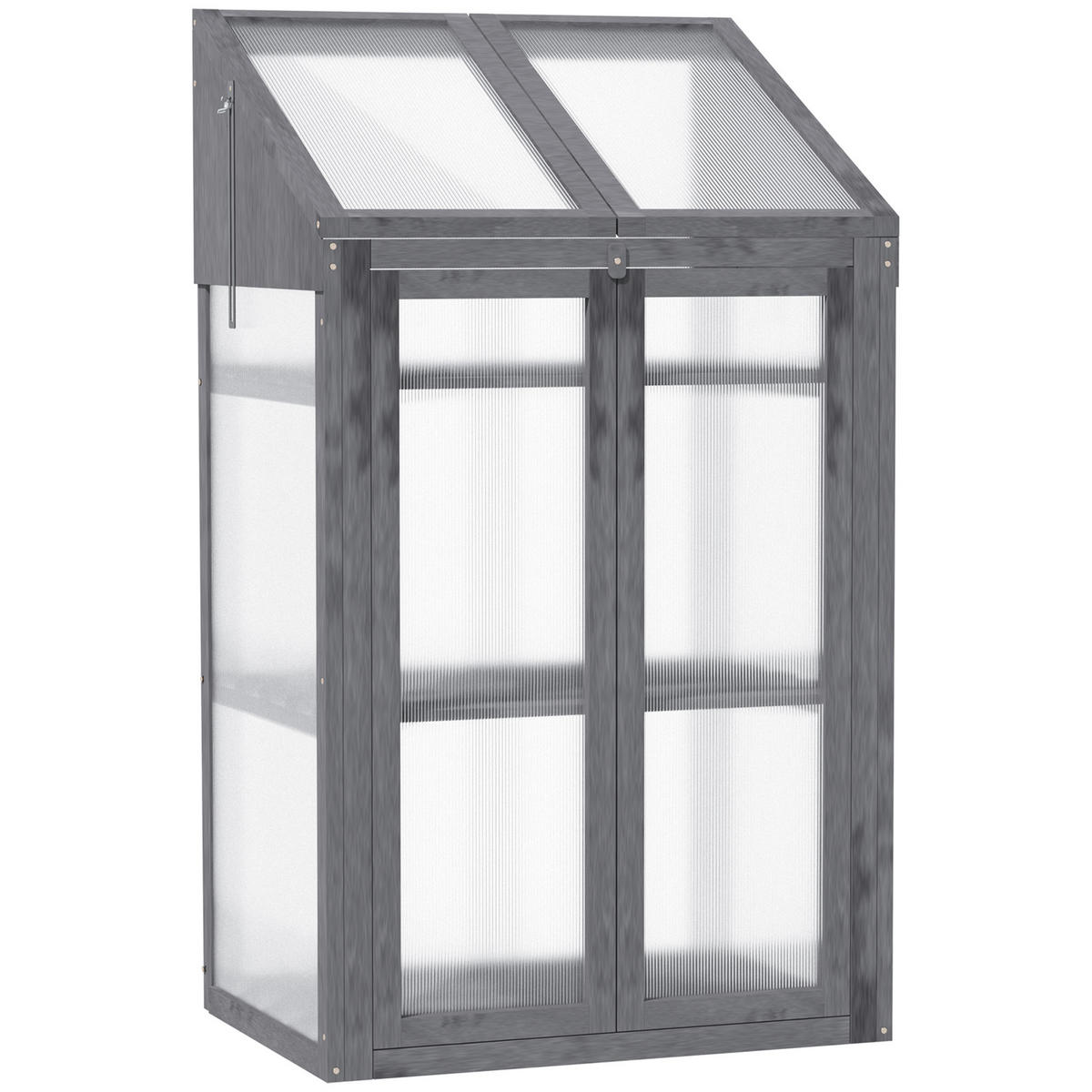 FRÜHBEET aus Holz 70 x 50 x 120 cm - Grau, Holz (50/120/70cm) - Outsunny
