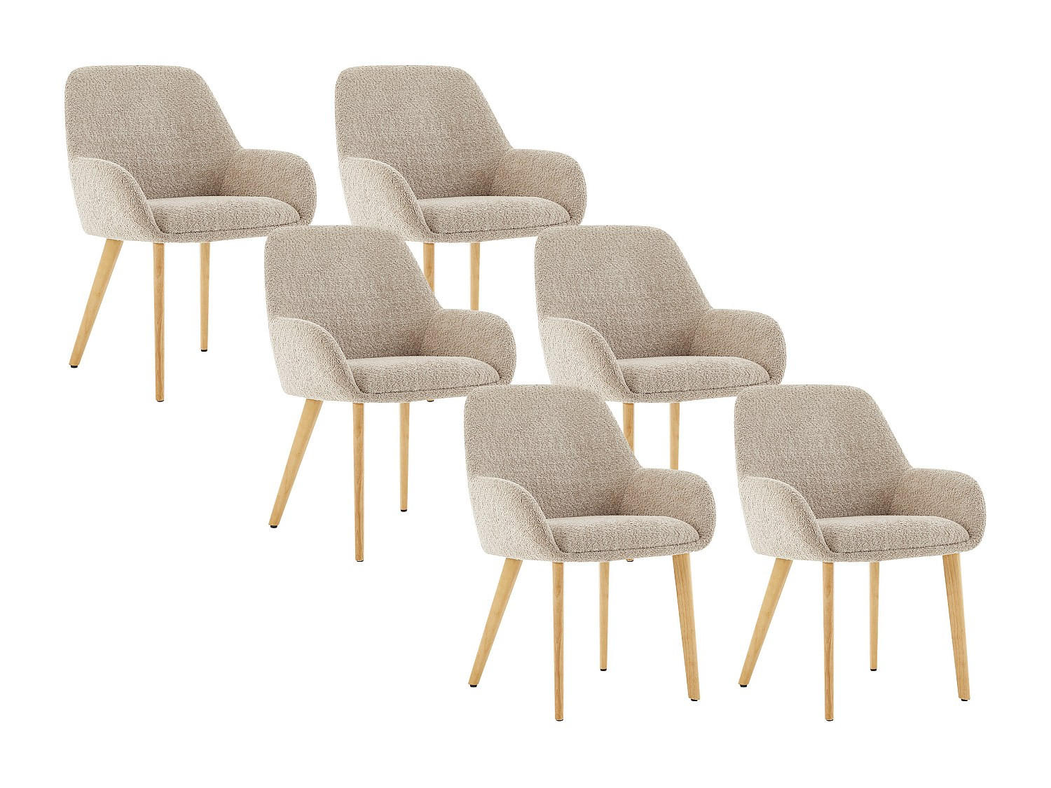 STUHL - 58 cm x 59.5 cm - stoff - taupe Valenyo - Taupe, Textil (58/82/59.5cm) - Vente-Unique