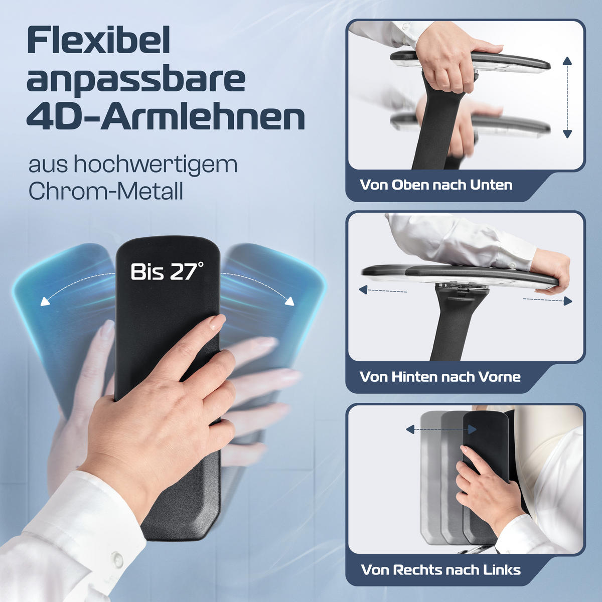 BÜROSTUHL ProSeat Schwarz - Silberfarben/Schwarz, Kunststoff/Textil (70/145/70cm) - Clouvou