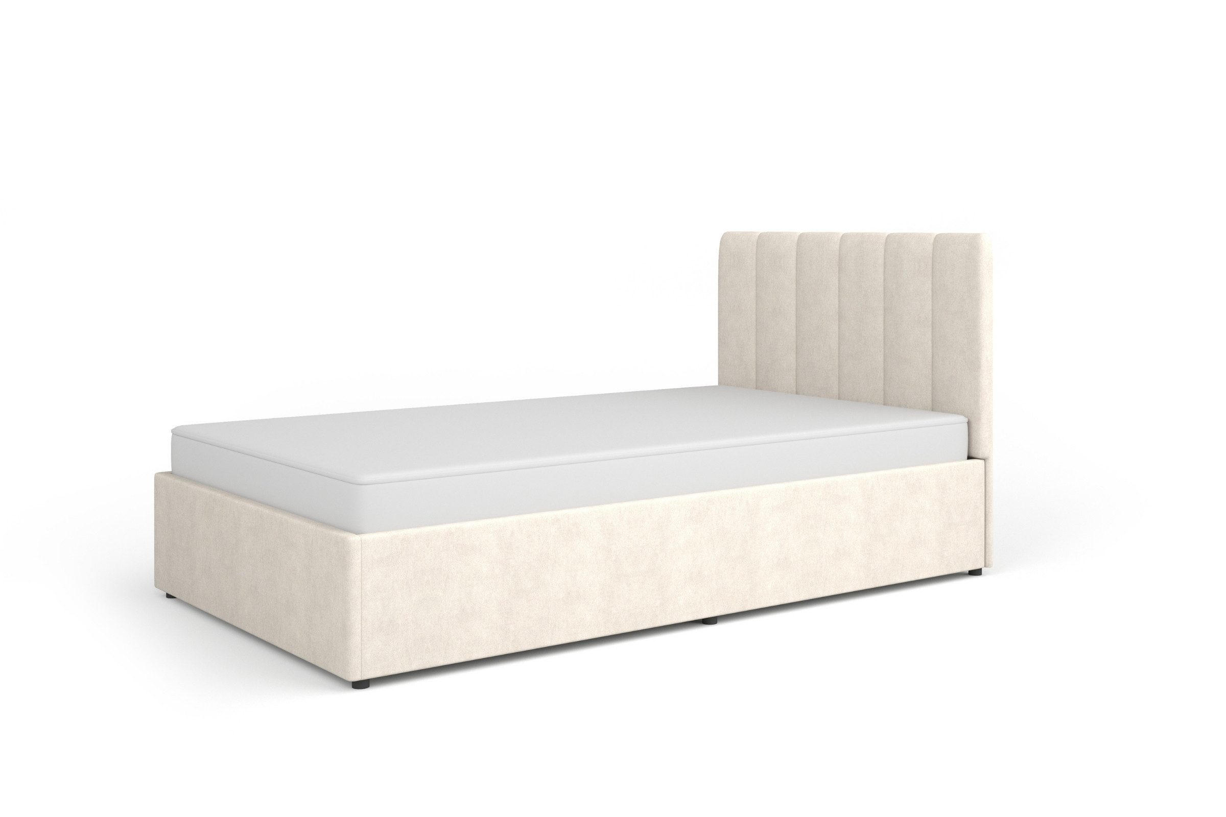 POLSTERBETT MONI 12 120/200 cm in Velours Beige - Beige, Holzwerkstoff/Textil (120/200cm) - Deine Möbel 24