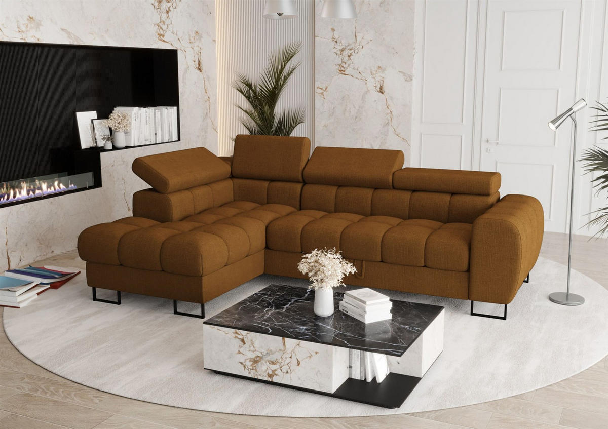 ECKSOFA Bastien Mit Schlaffunktion - Rotbraun, Holzwerkstoff/Textil (170/260cm) - Fun Möbel