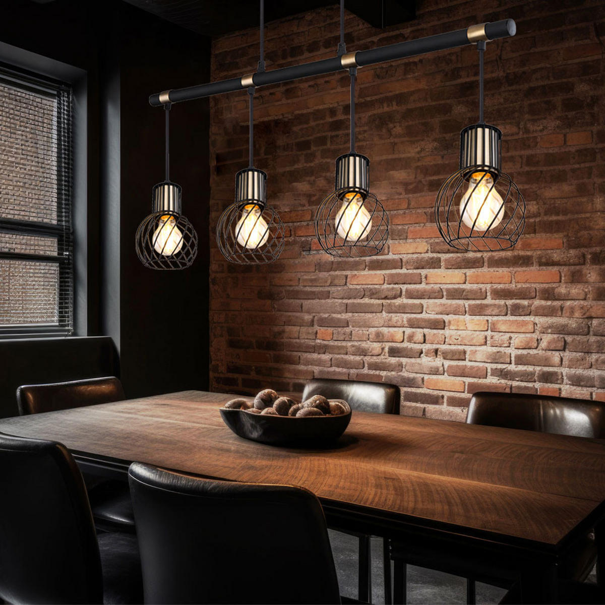 HÄNGELEUCHTE Metall Schwarz Gitteroptik - Schwarz, Metall (87/12/120cm) - Globo Lighting