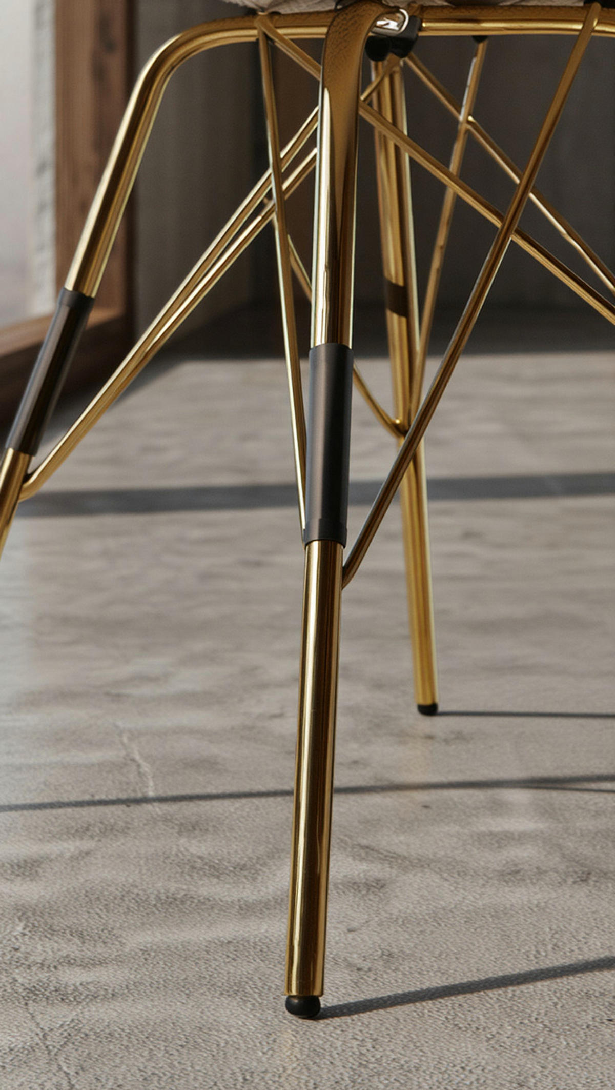 ESSZIMMERSTUHL 2er Set Cordstoff mit Metallgestell Schalenform Skandinavisch gepolstert, Anthrazit 48x58x85 cm - Anthrazit/Goldfarben, Textil/Metall (48/85/58cm) - KADIMA DESIGN