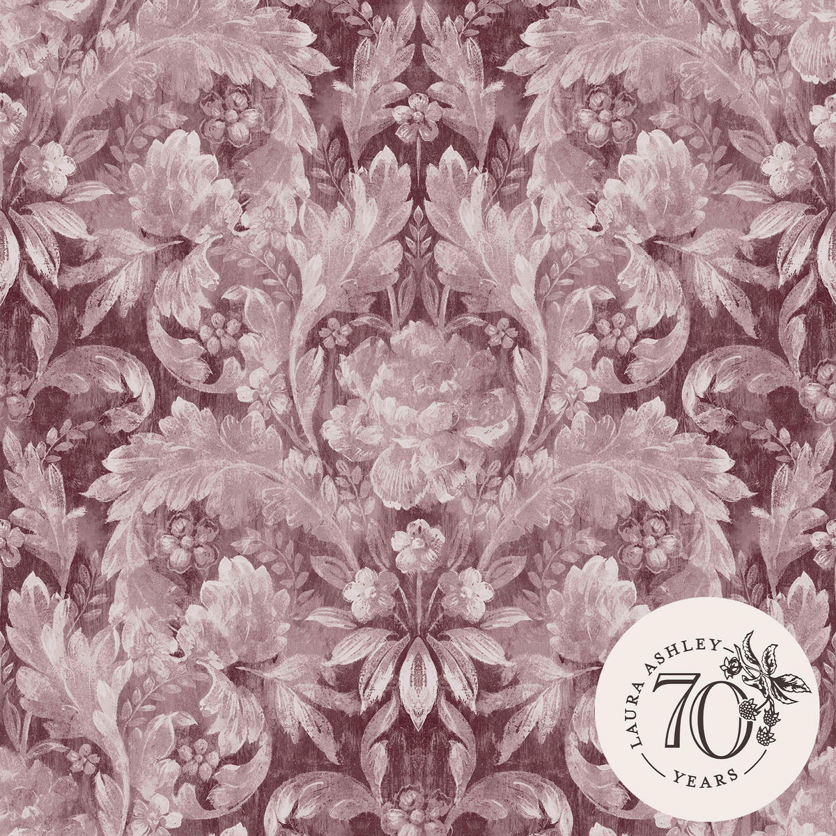 VLIESTAPETE Apolline Pale Brombeere - Blau/Schwarz, Papier/Kunststoff (1000/1000cm) - LAURA ASHLEY