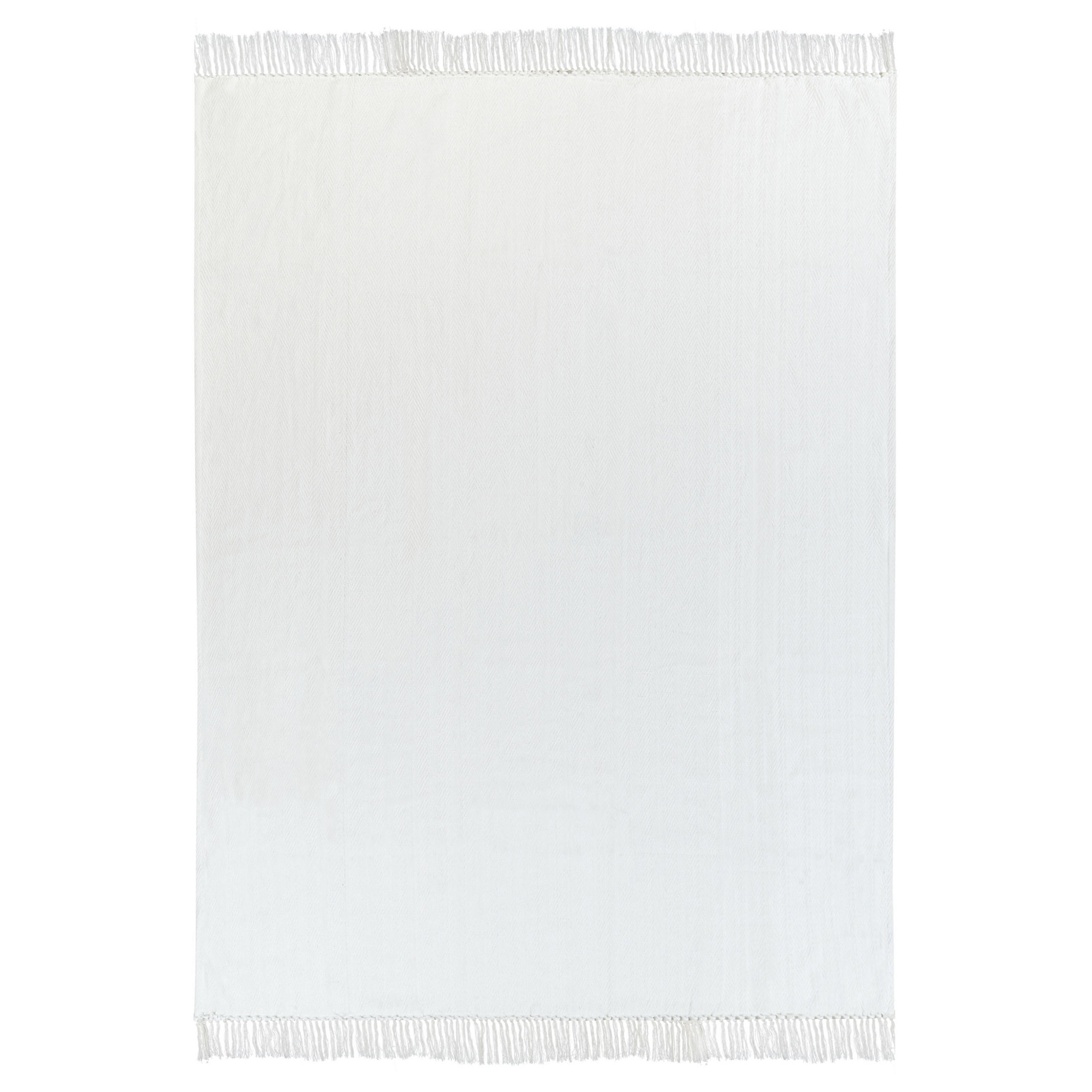 DECKE Weiß 150/200 cm Ampara - Weiß, Textil (150/200cm) - Beliani