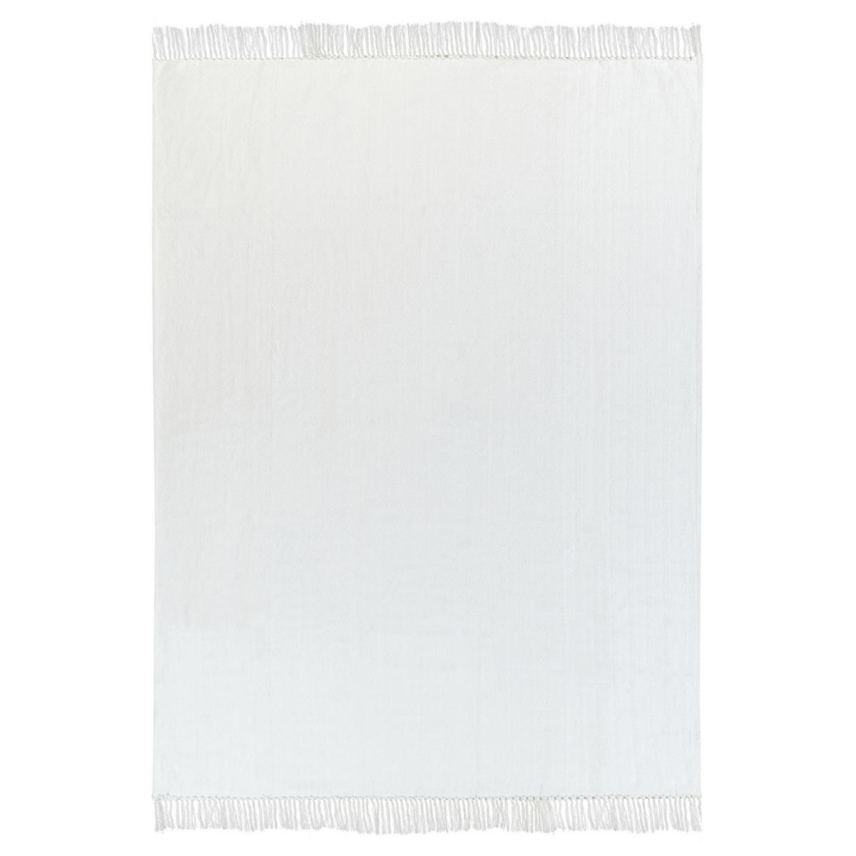 DECKE Weiß 150/200 cm Ampara - Weiß, Textil (150/200cm) - Beliani
