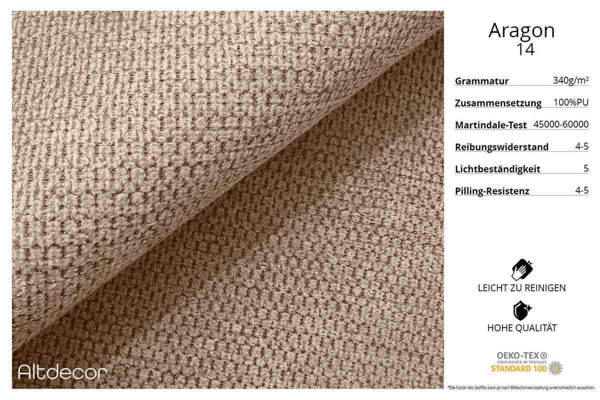 WOHNLANDSCHAFT mit Schlaffunktion ESKAR-U2-464x176x72cm Dunkelbeige - Sahara, Holzwerkstoff/Kunststoff (176/72/464cm) - ALTDECOR