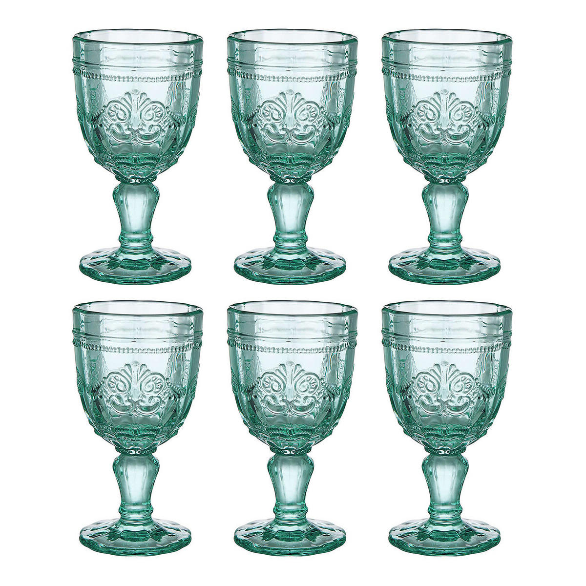 WEINGLAS (6er Set) Victorian - Mintgrün, Glas (0.23L) - BUTLERS
